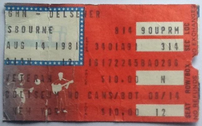 Ozzy Osbourne Def Leppard Original Used Concert Ticket Nassau Veterans Memorial Coliseum Uniondale 1981