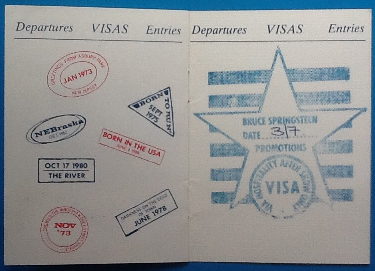 Bruce Springsteen Original Back Stage Pass Passport Wembley Stadium London 1985