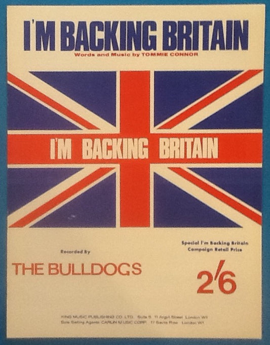 Bulldogs I'm Backing Britain Original Mint Sheet Music 1968