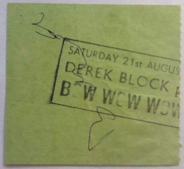 Bow Wow Wow Original Used Concert Ticket Hammersmith Odeon London 1982