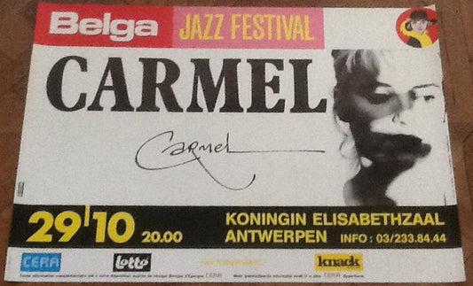 Carmel Original Concert Tour Gig Poster Koningin Elisabethzaal Antwerp 1982