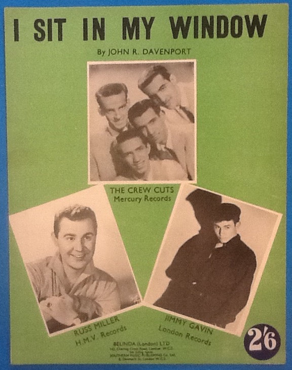 Crew Cuts Russ Miller Jimmy Gavin I Sit In My Window Original Mint Sheet Music 1956