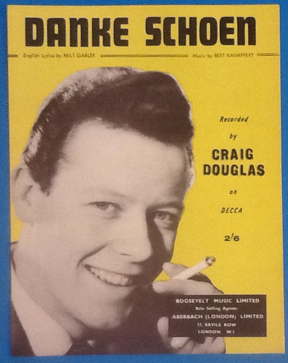 Craig Douglas Danke Schoen Original Mint Sheet Music 1962