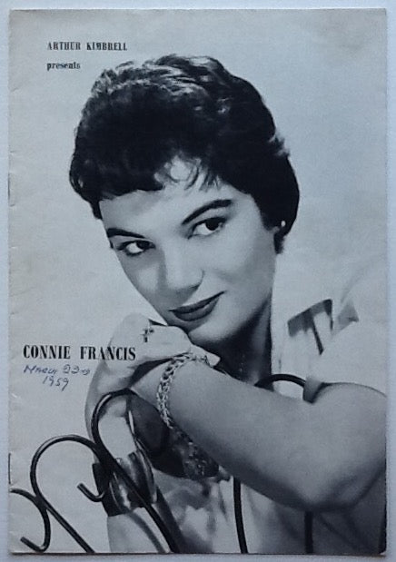 Connie Francis Jimmy Lloyd Original Concert Programme De Montfort Hall Leicester 1959