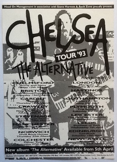 Chelsea Original Concert Handbill Flyer The Alternative Tour 1993