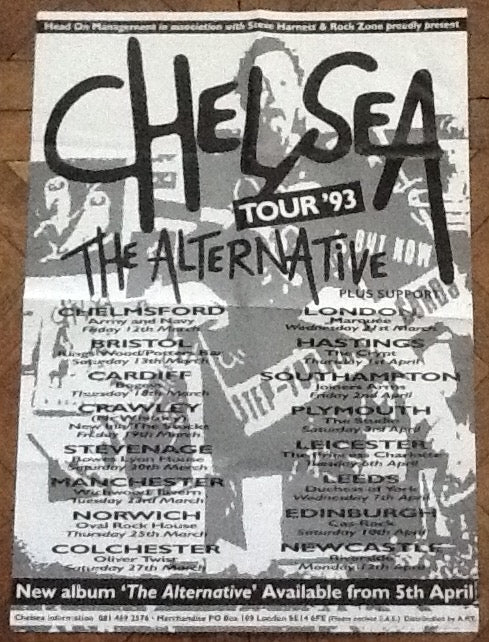 Chelsea Original Concert Tour Gig Poster The Alternative Tour 1993