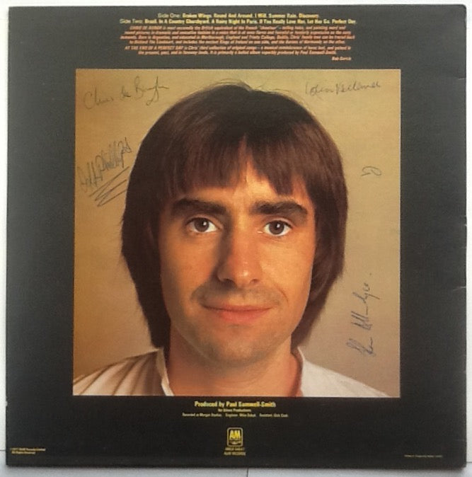 Chris De Burgh At The End Of A Perfect Day Fully Signed Autographed Album Cover 1977