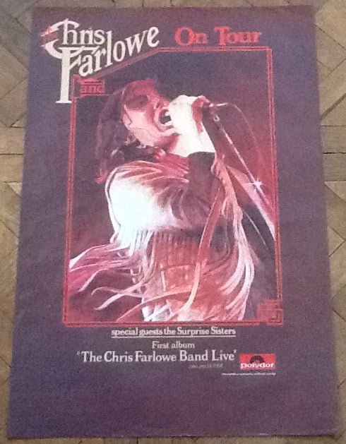 Chris Farlowe Band Live Original Polydor Promo Album Poster UK 1974