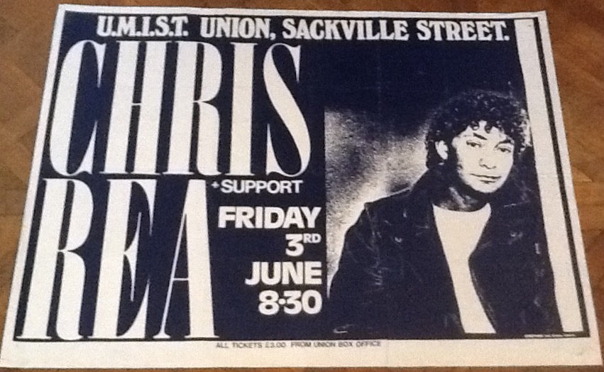 Chris Rea Original Promo Concert Tour Gig Poster Manchester University 1983