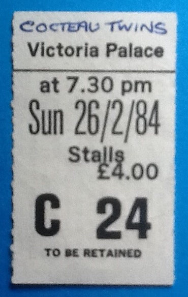 Cocteau Twins Original Used Concert Ticket London 1984