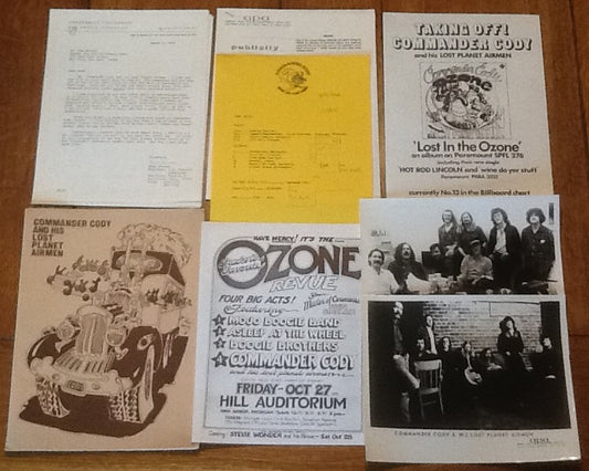 Commander Cody & His Lost Planet Airmen Lost In The Ozone Promo Publicity Press Release 1972