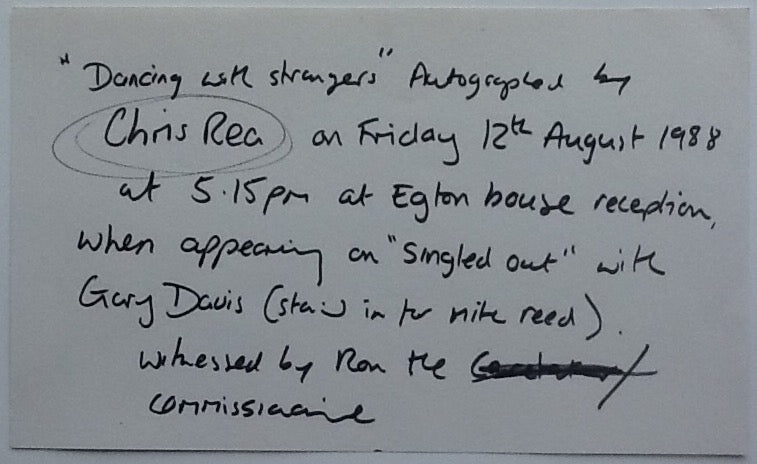 Chris Rea Loving You Again Signed Autographed Promo Poster 1988