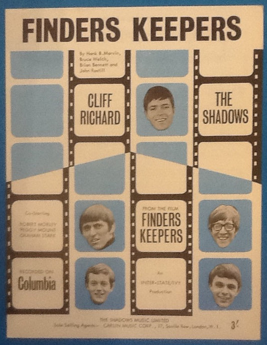 Cliff Richard Shadows Finders Keepers Original Mint Sheet Music 1966