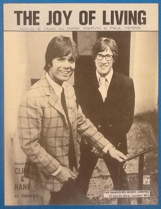 Cliff Richard and Hank Marvin The Joy Of Living Original Mint Sheet Music 1970