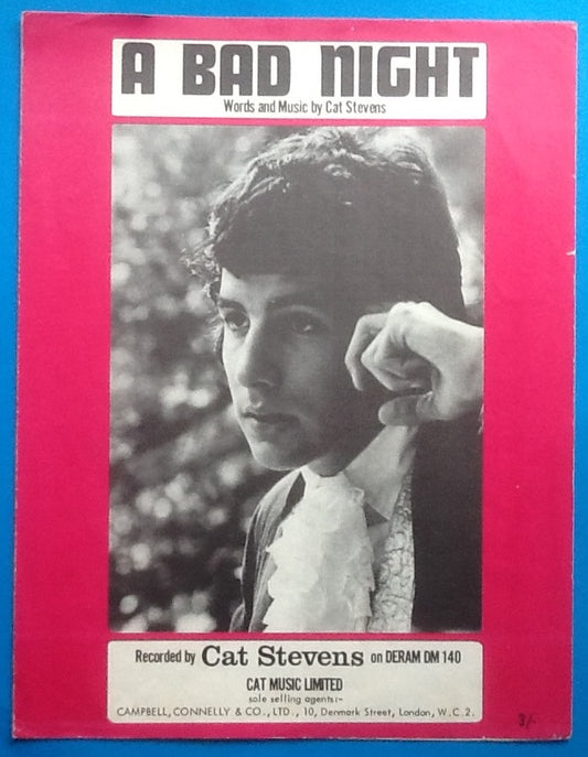 Cat Stevens A Bad Night Sheet Music 1967