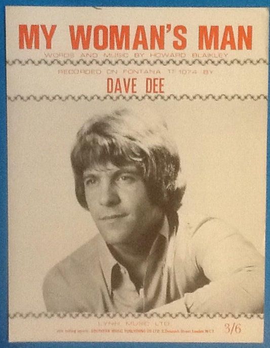 Dave Dee My Woman's Man Original Mint Sheet Music 1970