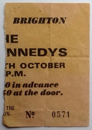 Dead Kennedys Original Used Concert Ticket Jenkinsons Brighton 1980