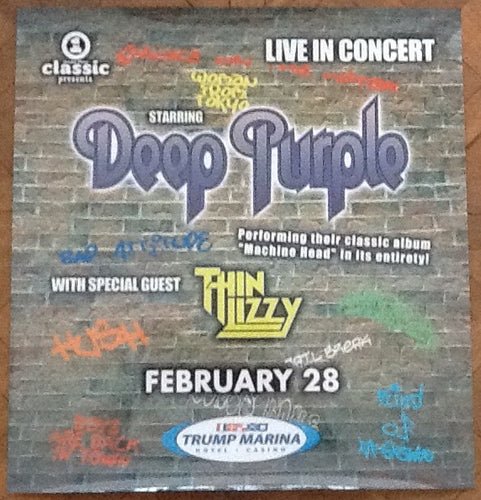 Deep Purple Thin Lizzy Original Concert Tour Gig Poster Trump Marina Atlantic City 2004