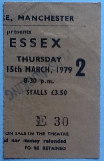 David Essex Original Used Concert Ticket Apollo Theatre Manchester 1979