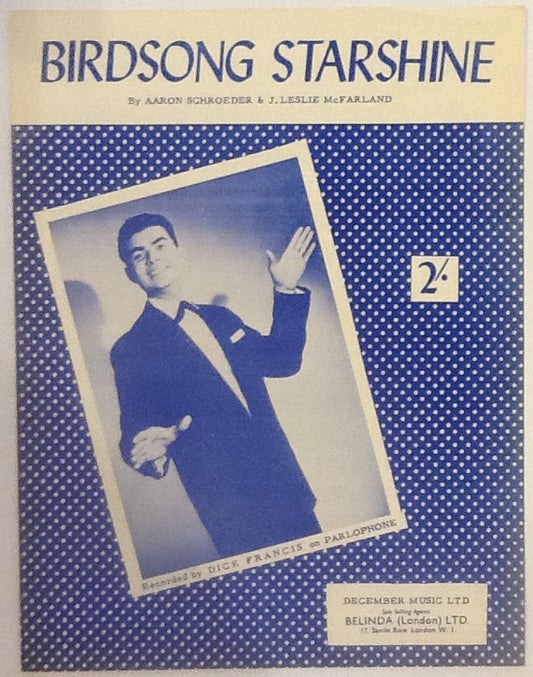 Dick Francis Birdsong Starshine Original Mint Sheet Music 1959