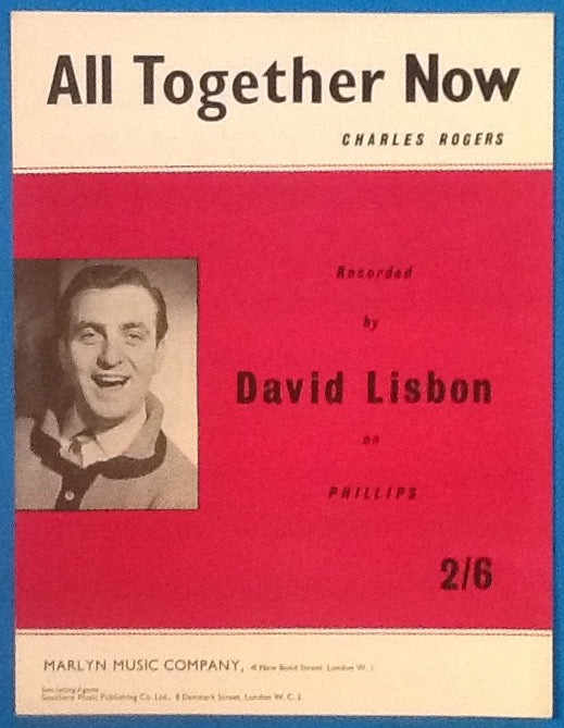 David Libson All Together Now Original Mint Sheet Music 1962