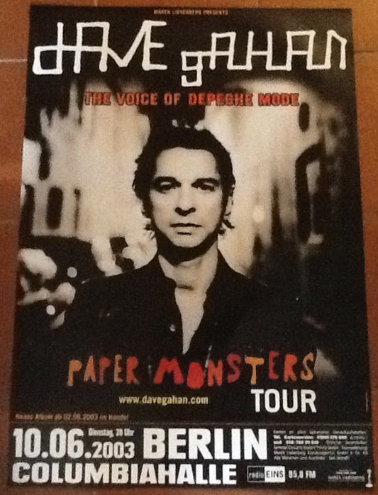 Depeche Mode Dave Gahan Original Concert Tour Gig Poster Columbiahalle Berlin 2003