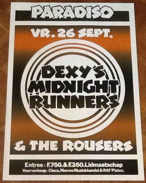 Dexy's Midnight Runners Original Concert Tour Gig Poster Paradiso Club Amsterdam 1980