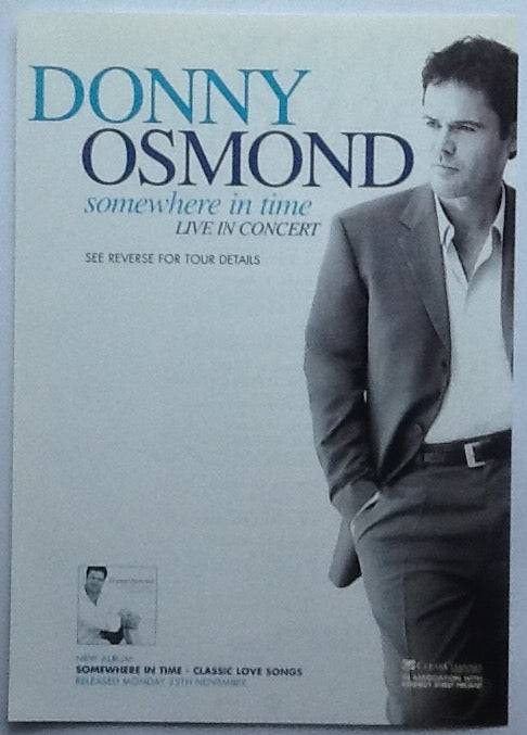 Donny Osmond Original Concert Handbill Flyer Somewhere In Time Tour 2003