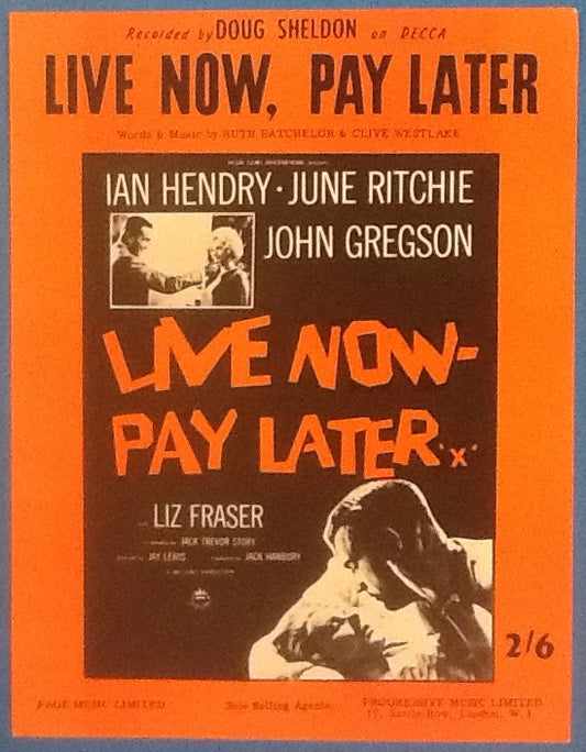 Doug Sheldon Live Now, Pay Later Original Mint Sheet Music 1962