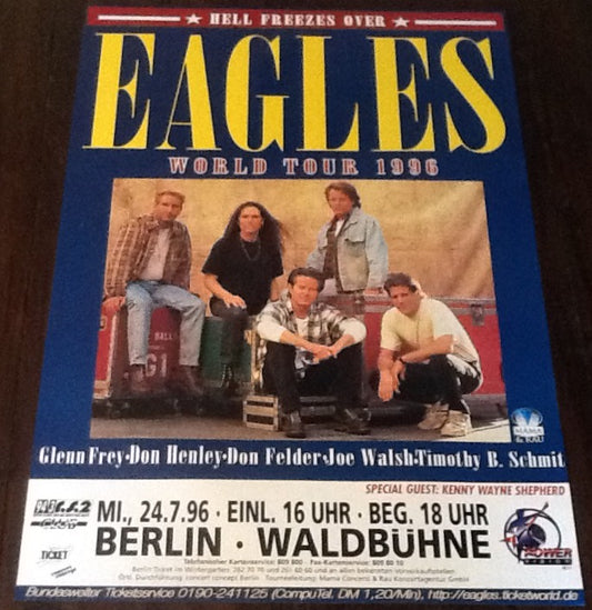 Eagles Original Concert Tour Gig Poster Waldbühne Berlin 1996