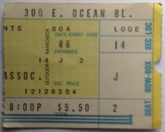 Eagles Original Used Concert Ticket Long Beach Arena 1972