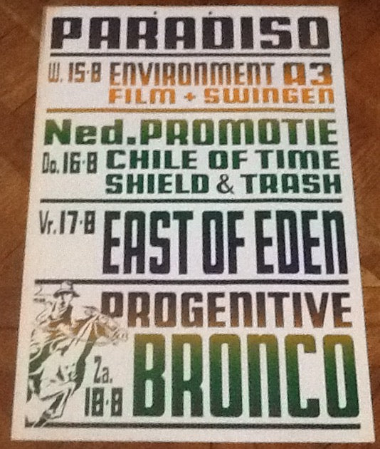 East of Eden Original Concert Tour Gig Poster Paradiso Club Amsterdam 1973
