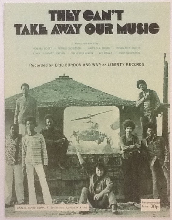 Eric Burdon and War They Can't Take Away Our Music Original Mint Sheet Music 1970