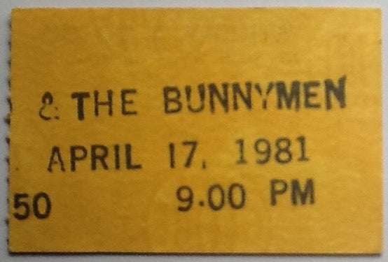 Echo & the Bunnymen Original Used Concert Ticket Whisky A Go Go Los Angeles 1981