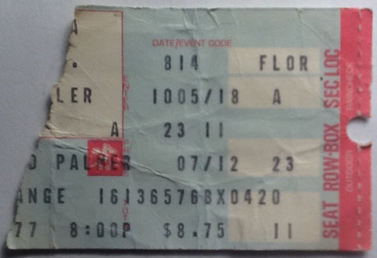 Emerson Lake & Palmer Original Used Concert Ticket Long Beach Arena 1977