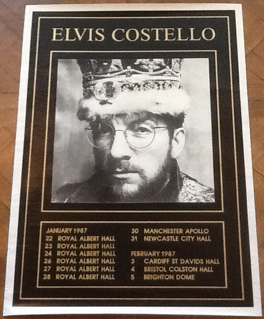 Elvis Costello Original Promo Concert Tour Gig Poster UK Tour 1987