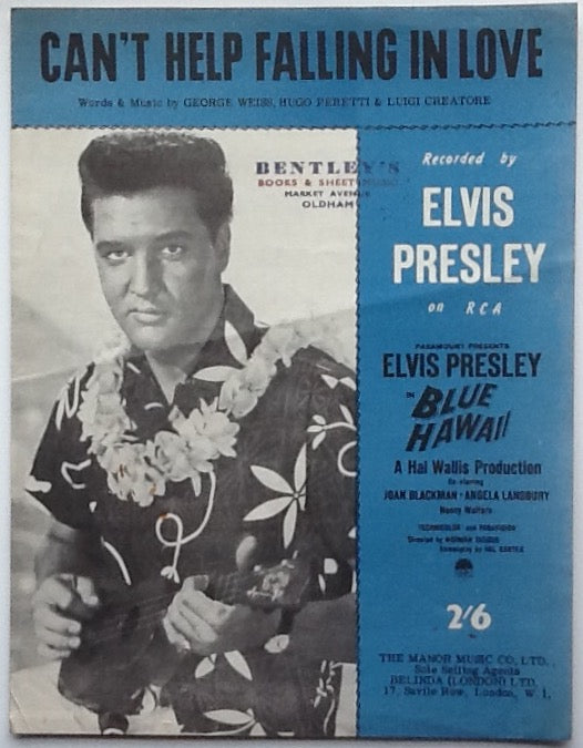 Elvis Presley Can't Help Falling in Love Original Sheet Music RCA 1961