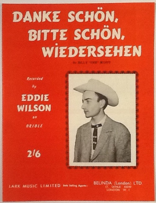 Eddie Wilson Danke Schön, Bitte Schön, Wİederschen Original Mint Sheet Music 1958