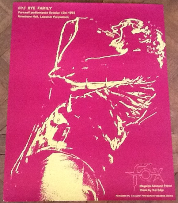Family Original Concert Tour Gig Poster Hawthorn Hall, Leicester Polytechnic 1973