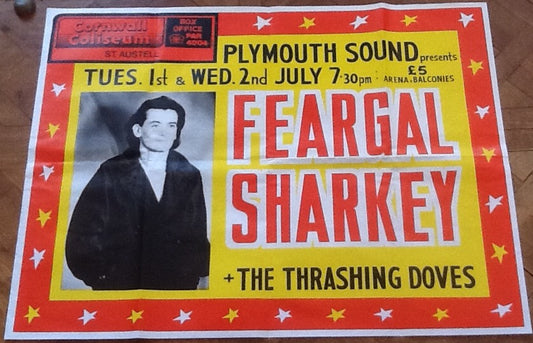 Feargal Sharkey Original Concert Tour Gig Poster Cornwall Coliseum St. Austell 1986