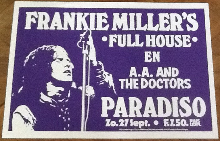 Frankie Miller's Full House Original Concert Tour Gig Poster Paradiso Club Amsterdam 1981