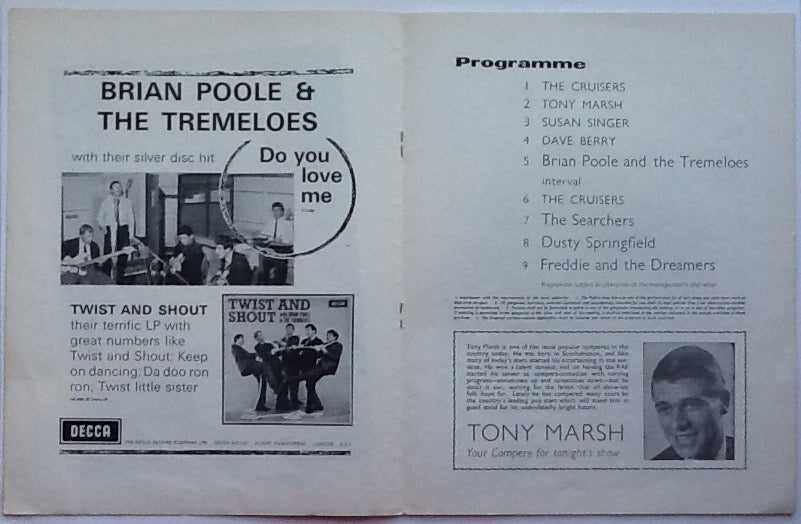 Freddie & the Dreamers Brian Poole Original Concert Programme UK Tour 1963