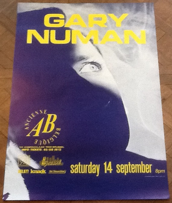 Gary Numan Original Promo Concert Tour Gig Poster Ancienne Belgique Brussels 1991