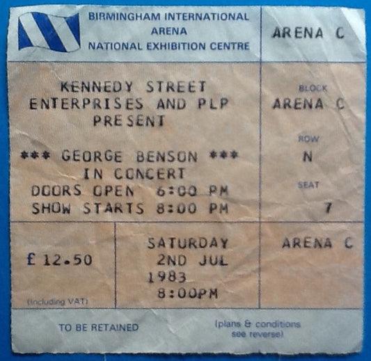 George Benson Original Used Concert Ticket NEC Birmingham 1983