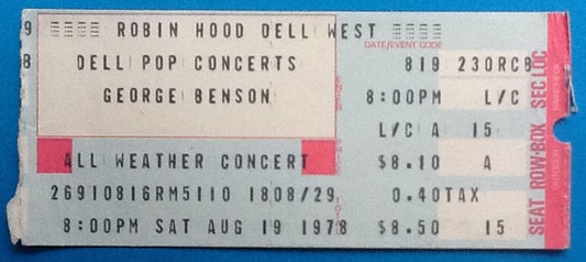 George Benson Original Used Concert Ticket Philadelphia 1978