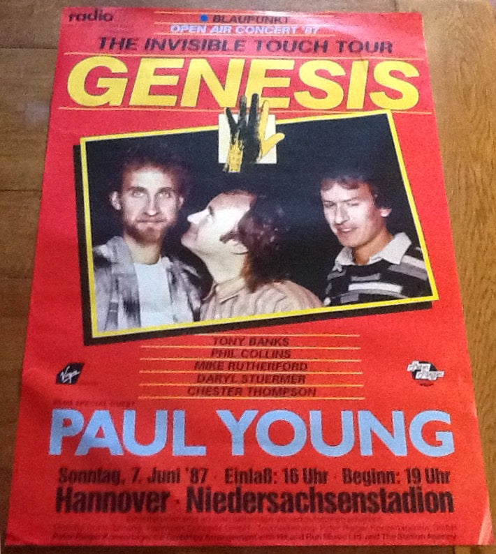 Genesis Paul Young Original Concert Tour Gig Poster Niedersachsenstadion Hannover 1987