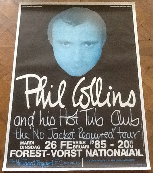 Genesis Phil Collins Original Concert Tour Gig Poster Forest Vorst National Brussels 1985