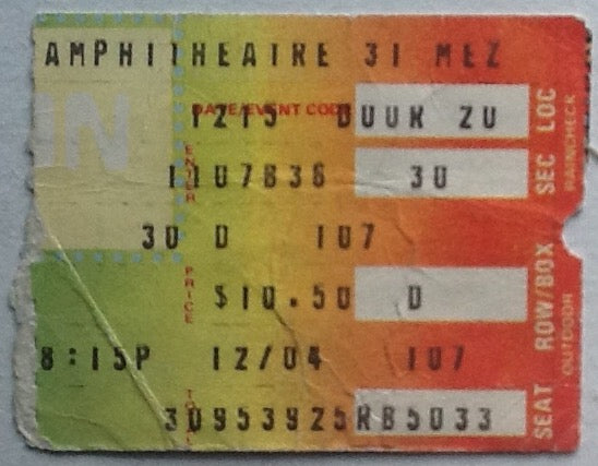 Peter Gabriel Original Used Concert Ticket Universal Amphitheatre 1982