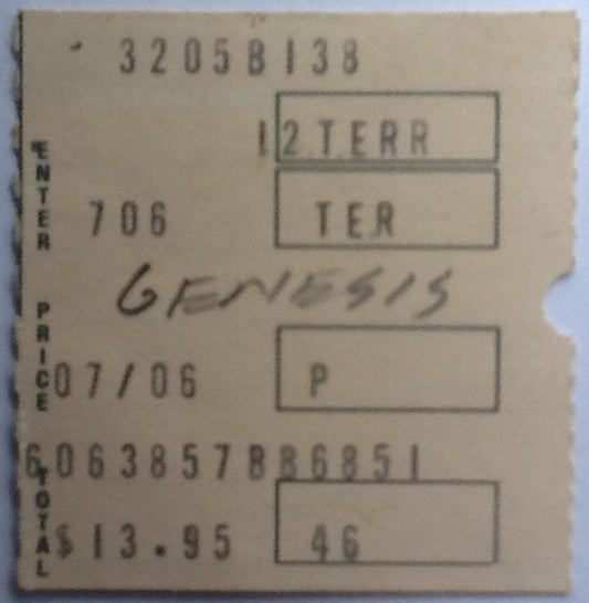 Genesis Original Concert Ticket Greek Theater Los Angeles 27th May 1980