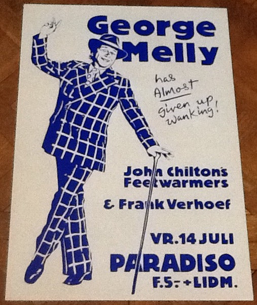 George Melly Original Concert Tour Gig Poster Paradiso Club Amsterdam 1978
